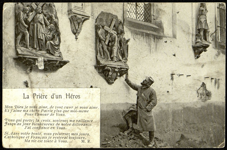 Carte postale "La Prière d'un Héros" adressée par Jules Gest à sa femme