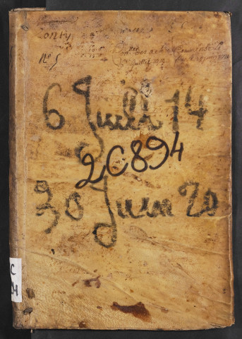 Contrôle des actes du bureau de Conty pour la période du 6 juillet 1714 au 30 juin 1720