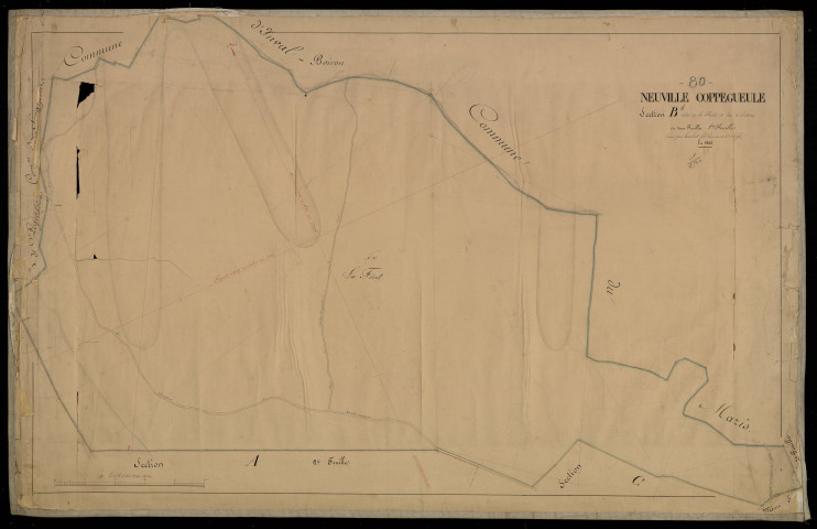 Plan du cadastre napoléonien - Neuville-Coppegueule (Neuville Coppegueule) : Forêt (La) ; Céléestins (Les), B1