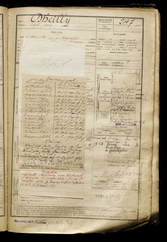 Dheilly, Virgile Joseph, né le 09 mars 1889 à Canaples (Somme), classe 1909, matricule n° 247, Bureau de recrutement d'Abbeville