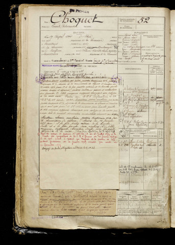 Choquet, Emile Alexandre, né le 17 avril 1890 à Rue (Somme), classe 1910, matricule n° 52, Bureau de recrutement d'Abbeville