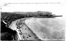 Panorama de Mers et de la Plage pris de la Falaise - Au loin, Le Tréport