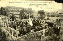 Carte postale intitulée "Pélerinage militaire du 24 août 1913, à la tombre de Soeur Thérèse de l'Enfant Jésus". Correspondance du curé de Moyencourt-lès-Poix à Raymond Paillart