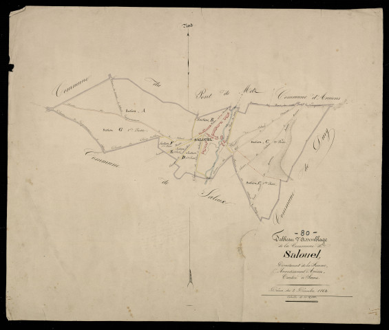 Plan du cadastre napoléonien - Salouel : tableau d'assemblage