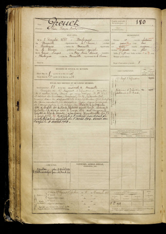 Greuet, Lucien François Martin, né le 03 décembre 1886 à Boisbergues (Somme), classe 1906, matricule n° 180, Bureau de recrutement d'Abbeville