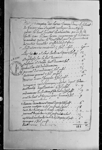 Inventaire après décès de M. Hermant (XVIIIe siècle)