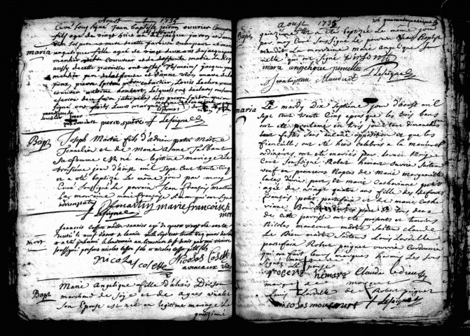 Amiens (Saint-Germain) : baptêmes, mariages, sépultures (1735-1737)