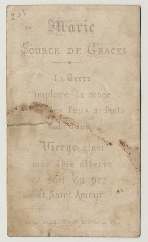 Les zélés serviteurs sont comblés de ses dons. La Fontaine d'eau vive. Marie source de grâces