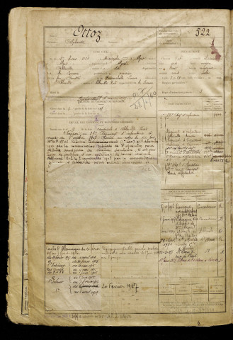 Ottoz, Alphonse, né le 01 mars 1886 à Alger (Algérie), classe 1906, matricule n° 522, Bureau de recrutement d'Abbeville