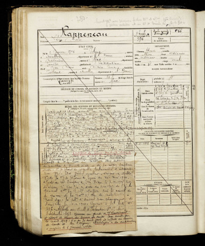 Rappeneau, Léon Marie, né le 02 janvier 1896 à Island (Yonne), classe 1916, matricule n° 66, Bureau de recrutement d'Amiens