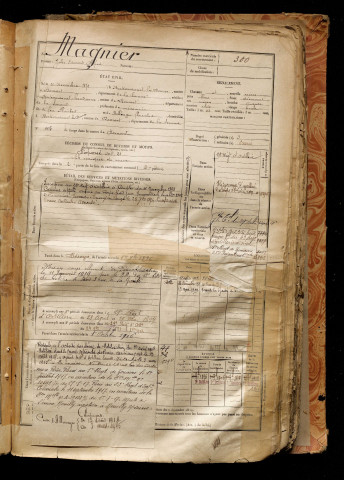 Magnier, Jules Edmond Alfred, né le 21 novembre 1872 à Berteaucourt-les-Dames (Somme), classe 1892, matricule n° 300, Bureau de recrutement d'Abbeville