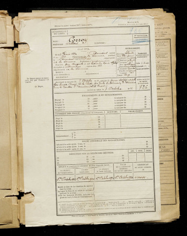 Corroy, Albert, né le 02 février 1890 à Amiens (Somme), classe 1910, matricule n° 736, Bureau de recrutement d'Amiens