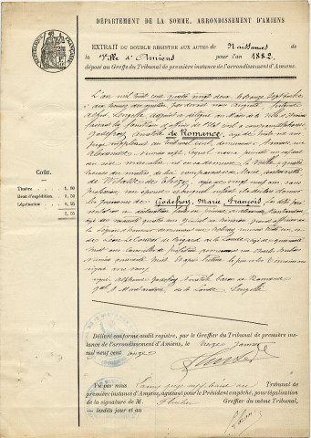 Dossier individuel de délivrance du brevet d'aptitude au pilotage de Godefroy Marie François de Romance, dit François de Romance