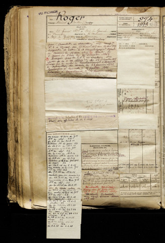 Roger, Marius Constant Charles, né le 25 février 1894 à Port-le-Grand (Somme), classe 1914, matricule n° 974, Bureau de recrutement d'Abbeville
