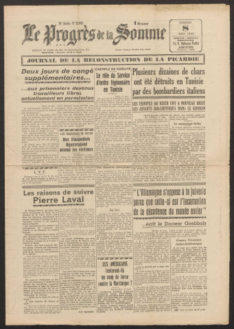 Le Progrès de la Somme, numéro 22965, 8 mai 1943