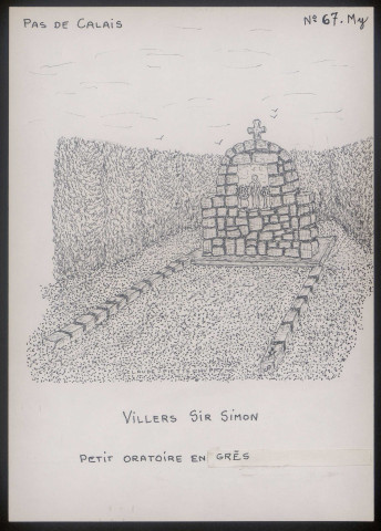 Villers-sir-Simon (Pas-de-Calais) : petit oratoire en grès - (Reproduction interdite sans autorisation - © Claude Piette)