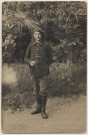 Portait du soldat Raymond Thorel du 18e bataillon de chasseurs à pied: "souvenir d'un camarade"