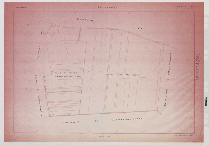 Plan du cadastre rénové - Soyécourt : section ZB
