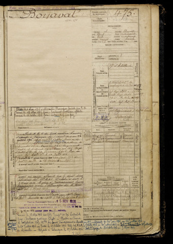 Boyaval, Philogène Georges Albert, né le 03 février 1884 à Bacouel-sur-Selle (Somme), classe 1904, matricule n° 475, Bureau de recrutement d'Amiens