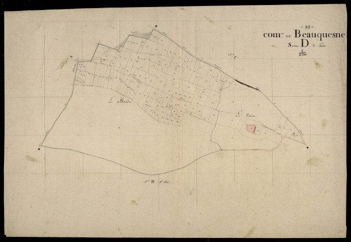 Plan du cadastre napoléonien - Beauquesne : D2