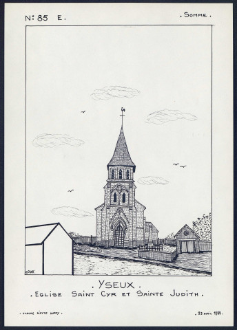 Yseux : église Saint-Cyr et Sainte-Judith - (Reproduction interdite sans autorisation - © Claude Piette)