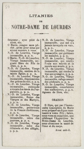 Aux pieds de Marie j'ai prié pour vous. La grotte et la basilique de Lourdes. Litanie de Notre-Dame de Lourdes