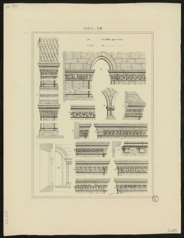 Creil. Pl. III. Détails d'architecture de l'église