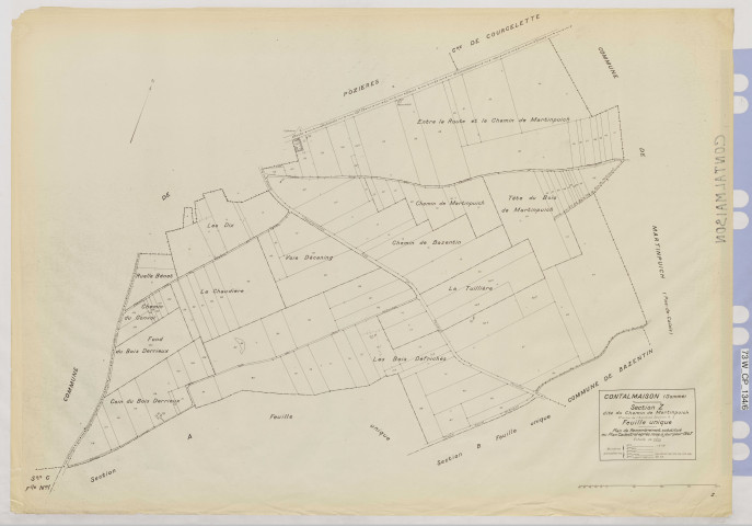 Plan du cadastre rénové - Contalmaison : section Z