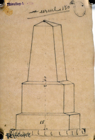 Guerre 1914-1918. Projet de monument aux morts de la commune de Thieulloy-la-Ville