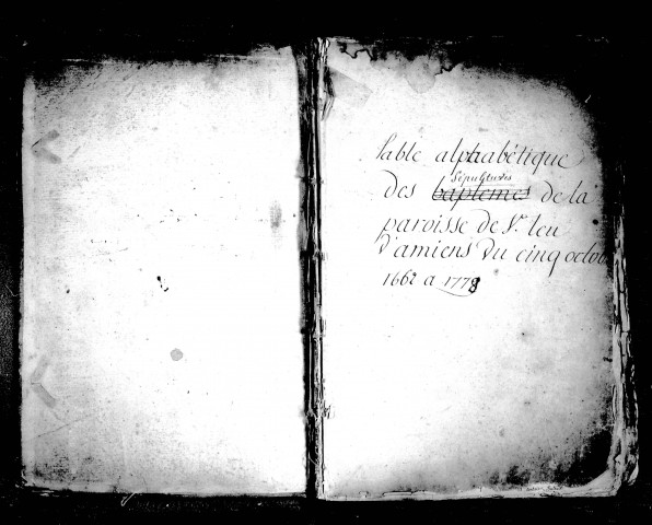 Amiens (Saint-Leu) : tables alphabétiques (1662-1778)