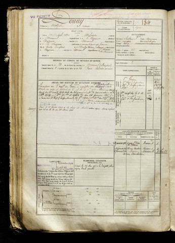 Douay, Adolphe, né le 29 octobre 1894 à Mézières-en-Santerre (Somme), classe 1914, matricule n° 184, Bureau de recrutement de Péronne