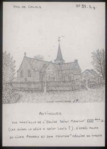 Autingues (Pas-de-Calais) : vue partielle de l'église Saint-Martin - (Reproduction interdite sans autorisation - © Claude Piette)