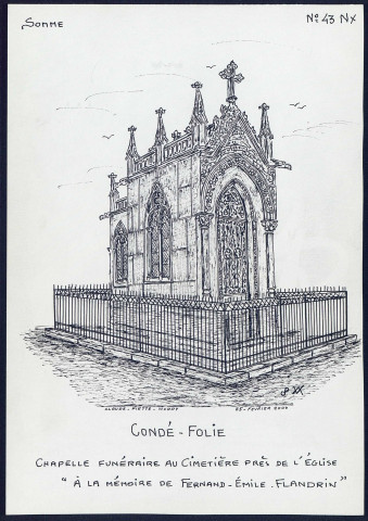 Condé-Folie : chapelle funéraire au cimetière près de l'église - (Reproduction interdite sans autorisation - © Claude Piette)