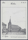 Crélon (Nord) : l'église. Le 21 octobre 1994 la croix du clocher est emportée par une tempête - (Reproduction interdite sans autorisation - © Claude Piette)