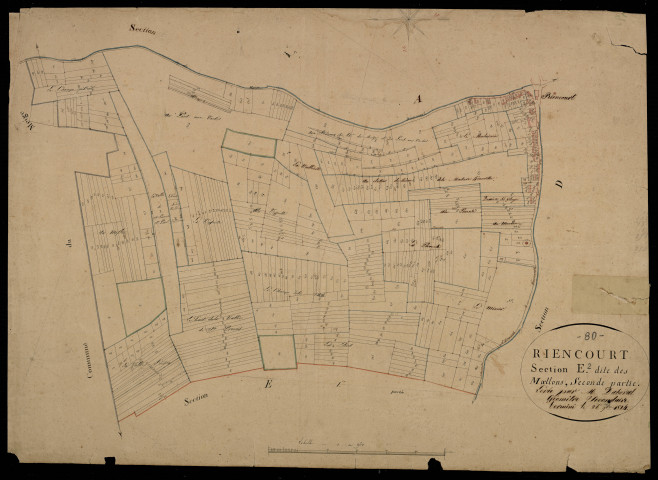 Plan du cadastre napoléonien - Riencourt : Moellons (Les), E2
