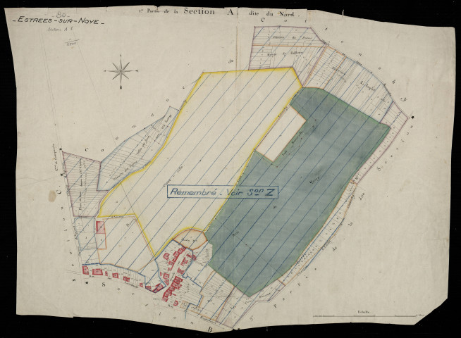 Plan du cadastre napoléonien - Estrees-sur-Noye (Estrées) : Nord (Le), A1