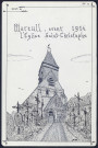 Mareuil avant 1914 : l'église Saint-Christophe - (Reproduction interdite sans autorisation - © Claude Piette)