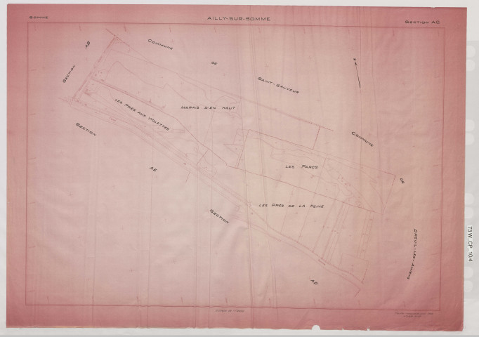 Plan du cadastre rénové - Ailly-sur-Somme : section AC