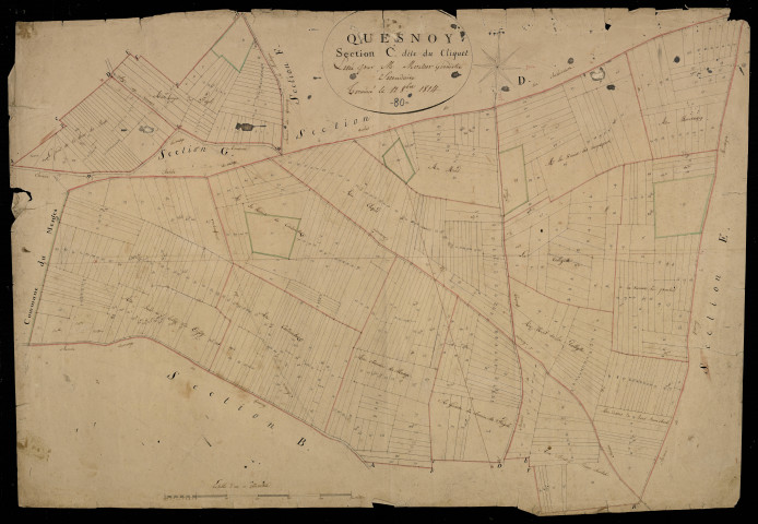 Plan du cadastre napoléonien - Quesnoy-sur-Airaines (Quesnoy) : Cliquet (Le), C