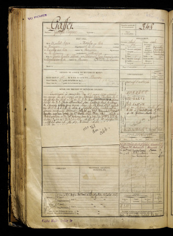 Gaffet, Georges Eugène, né le 25 juillet 1900 à Noyelles-sur-Mer (Somme), classe 1920, matricule n° 348, Bureau de recrutement d'Abbeville