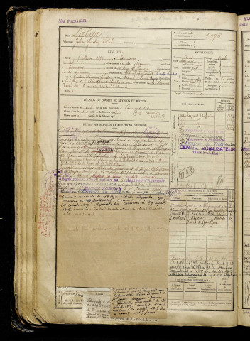 Labar, Julien Gaston Paul, né le 05 mars 1896 à Amiens (Somme), classe 1916, matricule n° 1076, Bureau de recrutement d'Amiens