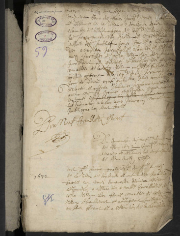 Doullens. Délibérations de l'échevinage