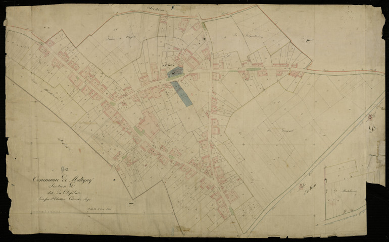 Plan du cadastre napoléonien - Martigny (Matigny) : Chef-lieu (Le), D
