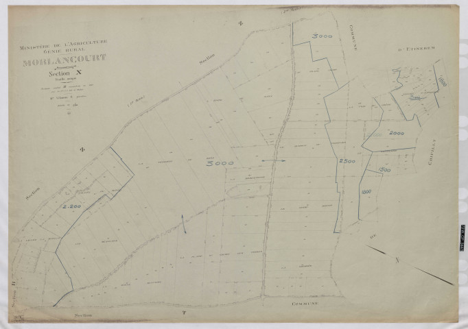 Plan du cadastre rénové - Morlancourt : section X