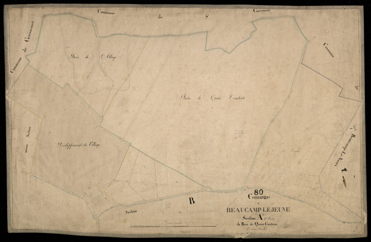 Plan du cadastre napoléonien - Beaucamps-le-Jeune (Beaucamp-le-Jeune) : Bois de Queue Comtesse (Le), A1