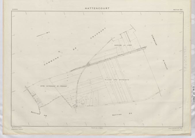 Plan du cadastre rénové - Hattencourt : section ZC