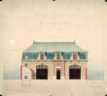 Propriété de M. Boulnois : plan en élévation de la façade des remise et de l'écurie dressé par l'architecte Victor Delefortrie