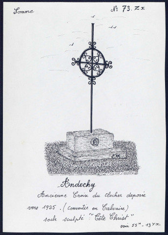 Andechy : ancienne croix du clocher - (Reproduction interdite sans autorisation - © Claude Piette)