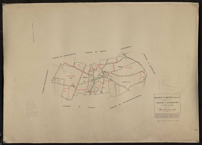 Plan du cadastre rénové - Neuilly-l'Hôpital : tableau d'assemblage (TA)
