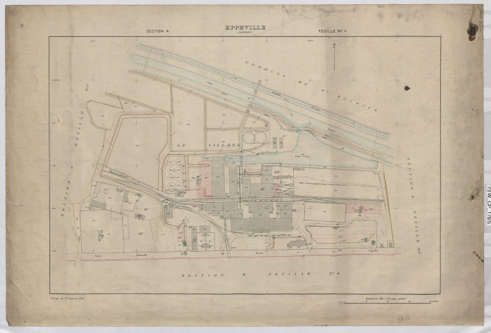 Plan du cadastre rénové - Eppeville : section A4